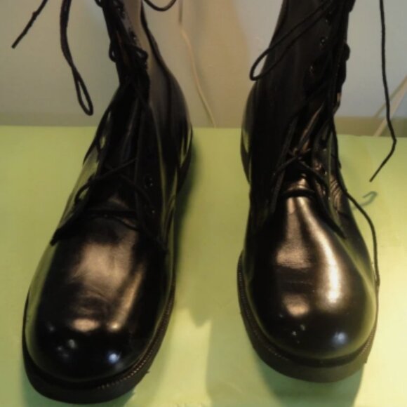 NEW 1984 MILITARY BLACK LEATHER RO-SEARCH sz11.5 TACTICAL BOOTS LD 6555 - Picture 1 of 10